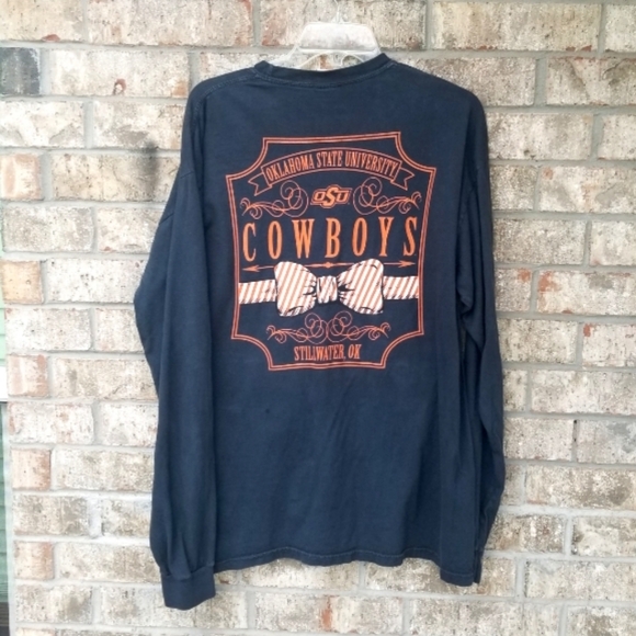 Oklahoma State University Cowboys BLACK ORANGE Long Sleeve TShirt (Size L) - Picture 1 of 6